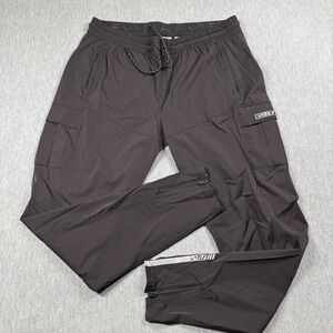 TLF Pants Mens 2XL Black Take Life Further Cargo Athletic Zipper Ankle Track Jog
